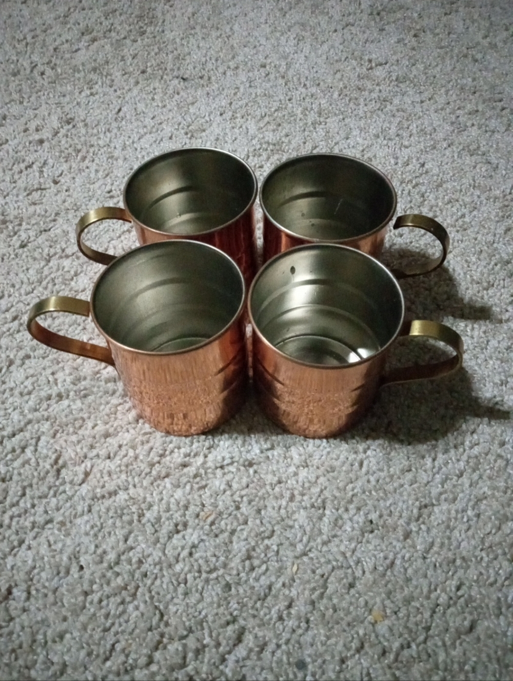 GORGEOUS Set of 4 Baker Hart & Stuart 4" Copper Tumblers Made in Korea